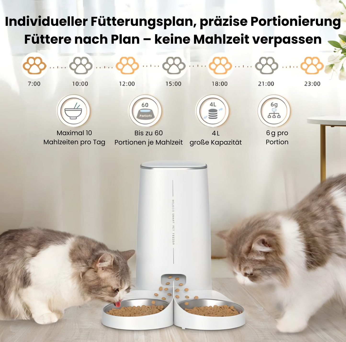 SmartFeed WiFi 4L – Automatischer Futterspender mit App & 1 oder 2 Näpfen