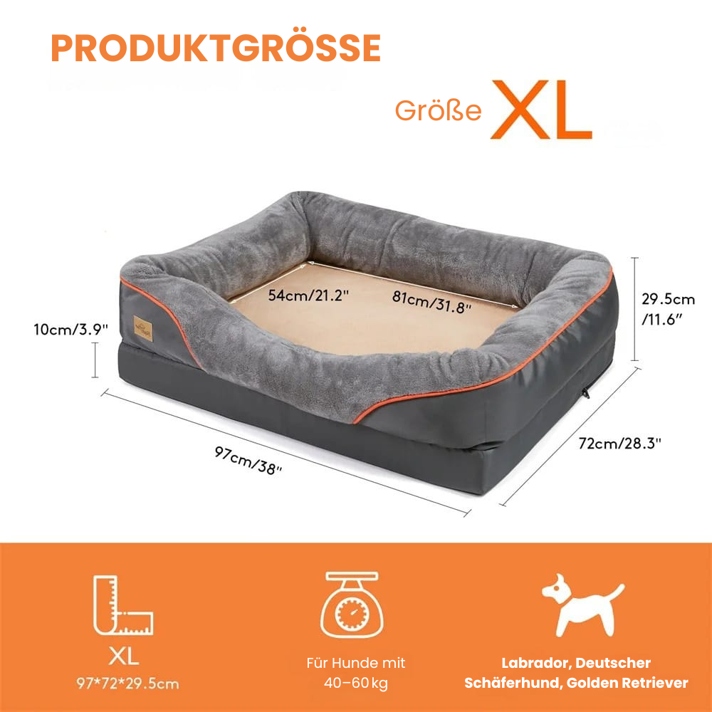 Orthopädisches Hundebett für große Hunde – Extra dick, gelenkschonend & pflegeleicht