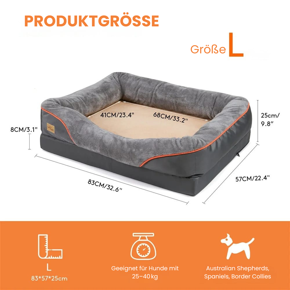 Orthopädisches Hundebett für große Hunde – Extra dick, gelenkschonend & pflegeleicht