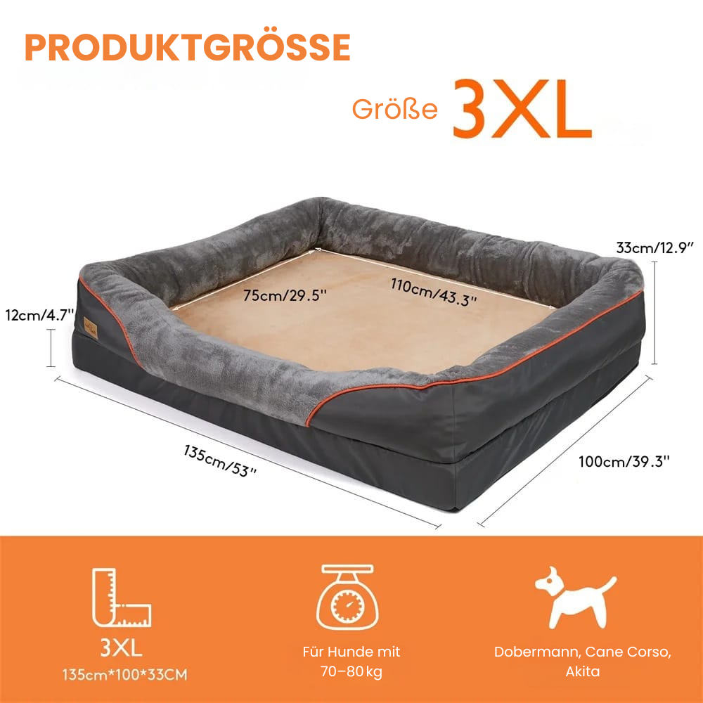 Orthopädisches Hundebett für große Hunde – Extra dick, gelenkschonend & pflegeleicht