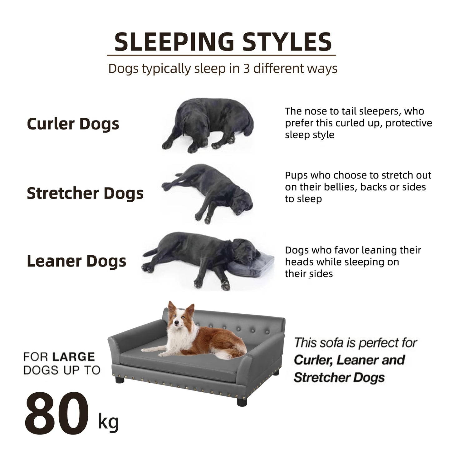 Luxus Hundesofa in Lederoptik – Stilvoll, bequem & perfekt für große Fellnasen