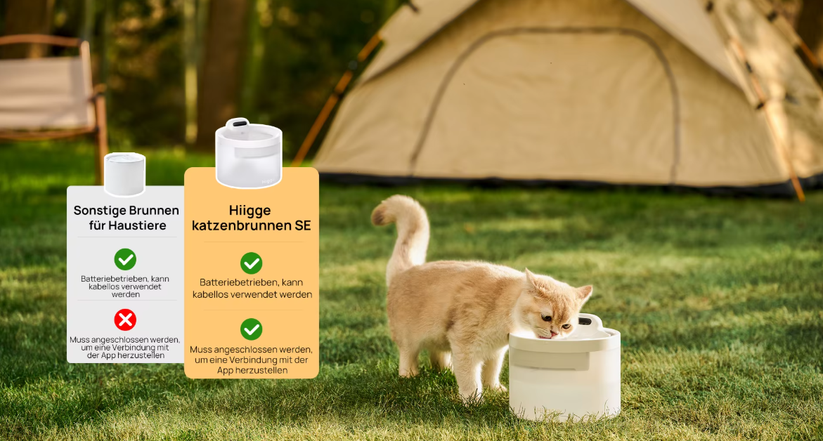 Hiigge Snowball SE – Smarter Wasserbrunnen für glückliche Katzen & Hunde (kabellos, 96 Tage Laufzeit)