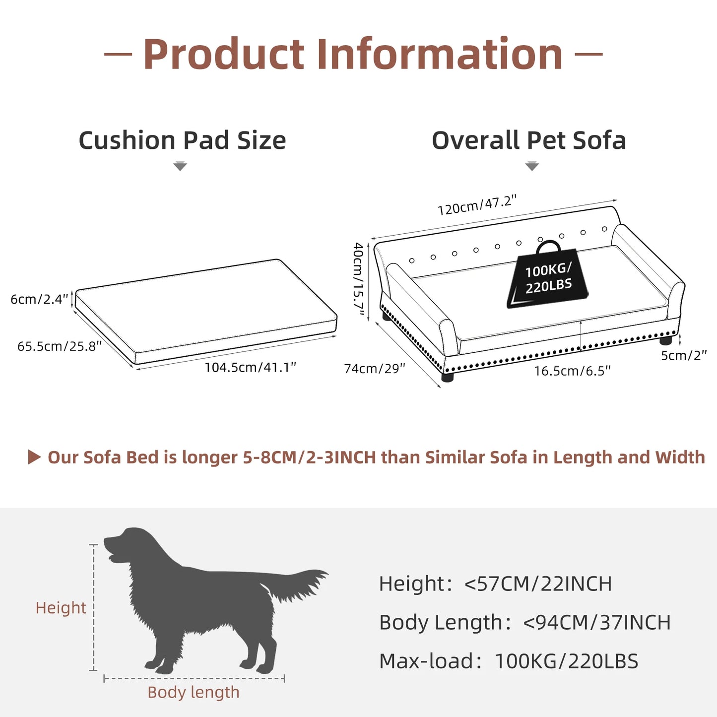 Luxus Hundesofa in Lederoptik – Stilvoll, bequem & perfekt für große Fellnasen