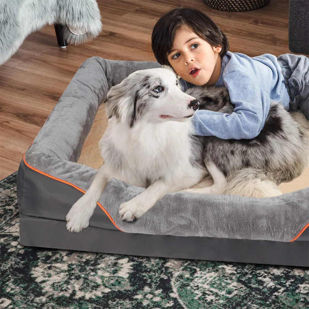 Orthopädisches Hundebett für große Hunde – Extra dick, gelenkschonend & pflegeleicht