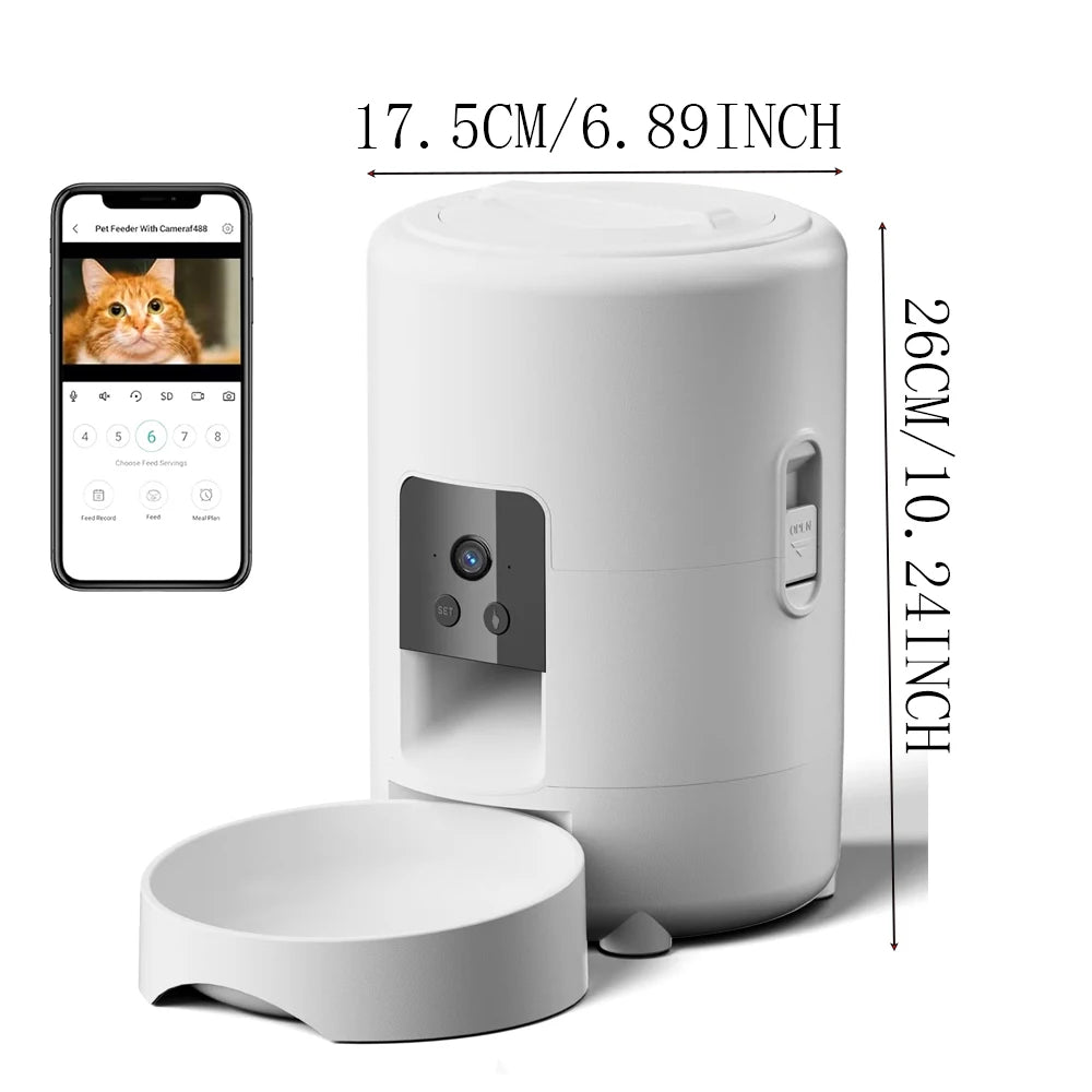 Automatischer Futterautomat mit Kamera – 2 L, App-Steuerung & WLAN für Hunde & Katzen