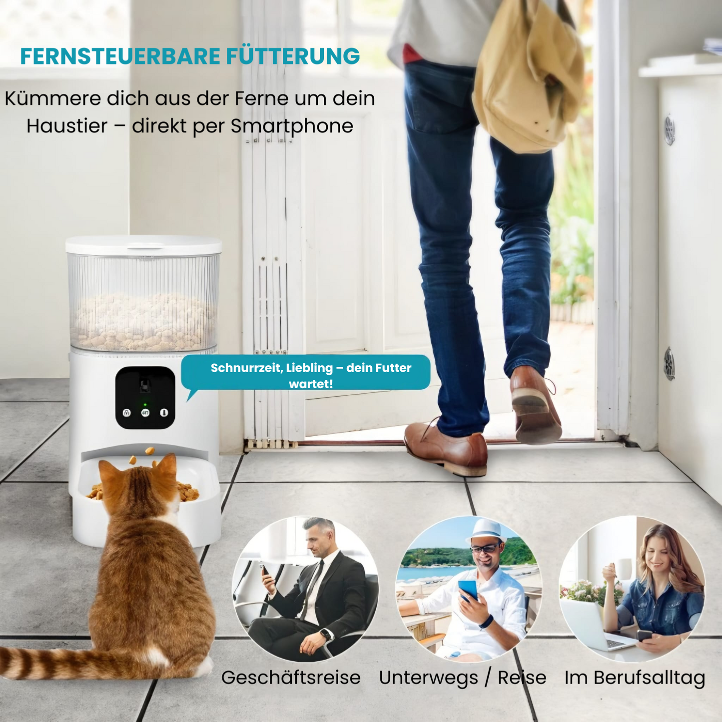 Futterautomat mit Kamera & App – 3L TierProTech SmartFeed für Katzen & kleine Hunde (WLAN, HD, 2-Wege-Audio)