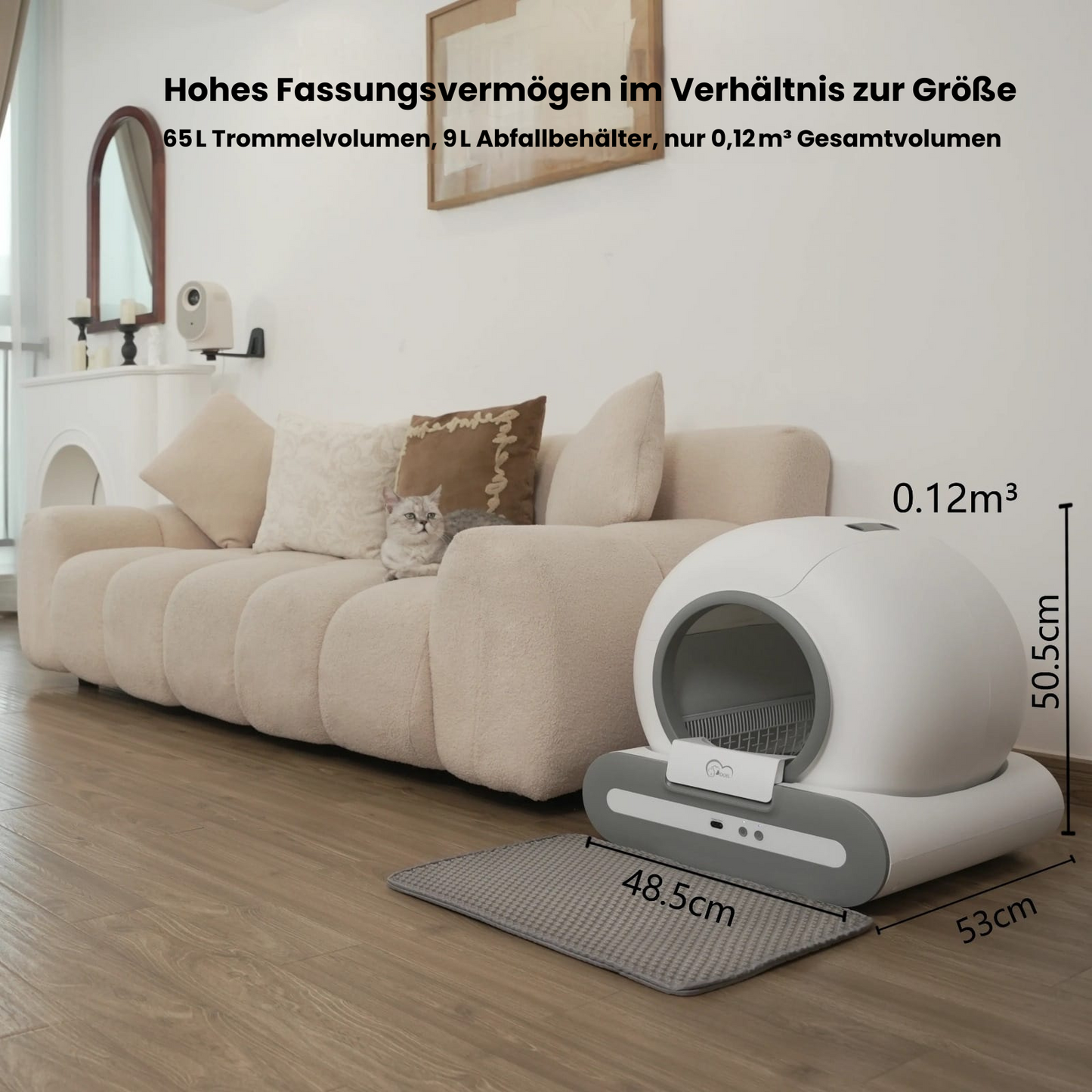 Vollautomatische Katzentoilette – Intelligente Reinigung & Gesundheitskontrolle