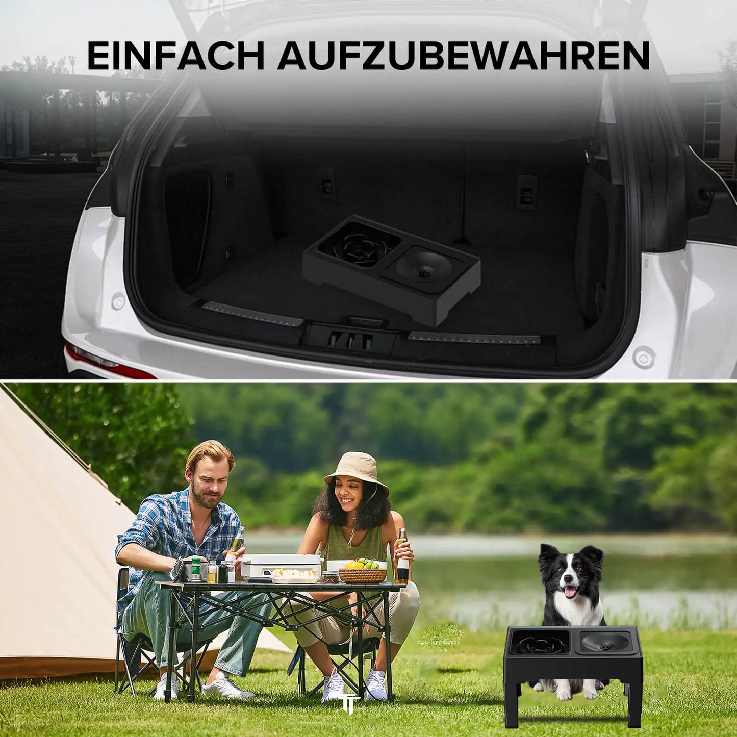 Anti-Sabber & Anti-Schling Napf – Höhenverstellbarer Futternapf für gesunde Hunde